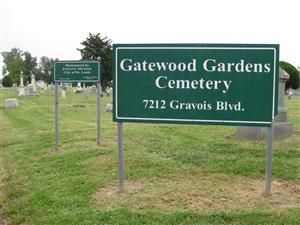 Sign at the entrance of Gatewood Gardens Cemetery