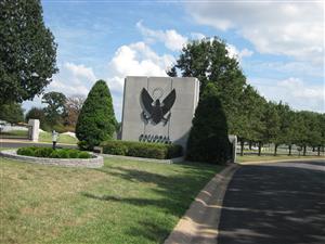 Entrance to the National Cemetery at Jefferson Barracks