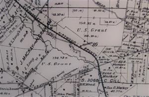 Map showing Grant's Farm property location circa 1866