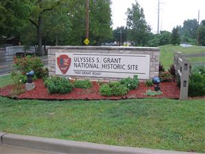 Sign at the entrance to the The Ulysses S. Grant National Historic Site