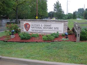 Sign at the entrance to the The Ulysses S. Grant National Historic Site Sign at the entrance to the The Ulysses S. Grant National Historic Site