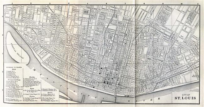 Map of Saint Louis, Missouri in 1885