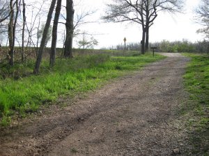 View looking up Wire Road less than 100 yards from Sigel's final position and defeat