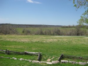 Looking northeast towards Ray's Cornfield from the Ray House