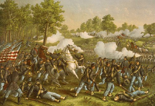 Lyon's fall at Battle of Wilson's Creek by Kurz and Allison