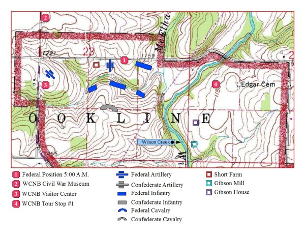 Map showing Federal position at 5:00 A.M.