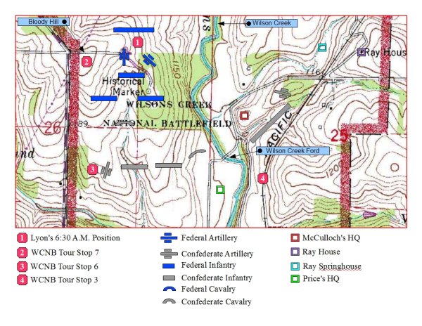 Map showing Federal position around 6:30 A.M.