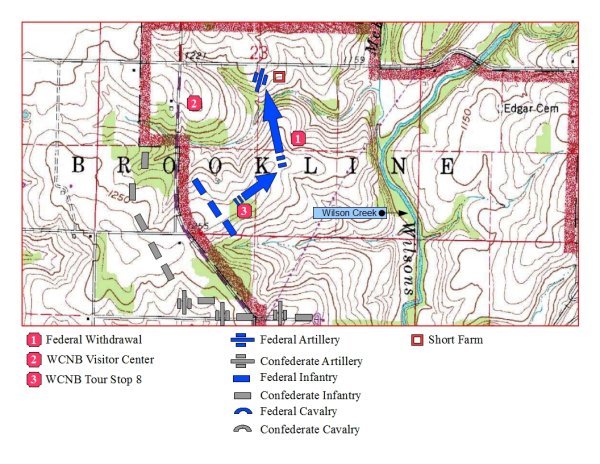 Map showing route of Federal withdrawal